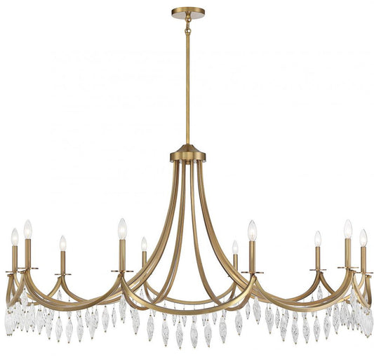 Kameron Chandelier, 10-Light, Warm Brass, 60"W (1-1805-10-322 AHXX9)