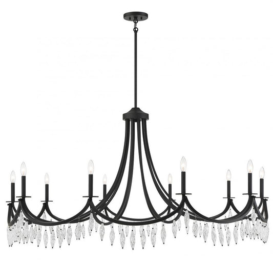 Kameron Chandelier, 10-Light, Matte Black, 60"W (1-1805-10-89 AHXXA)