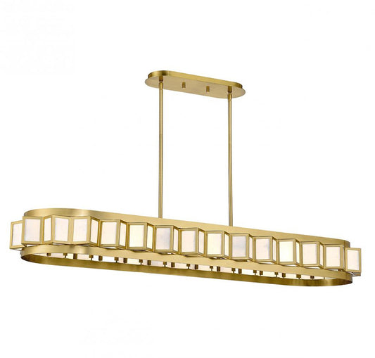 Gideon Linear Chandelier, 8-Light, Warm Brass, 14.5"W (1-3165-8-322 ALRPJ)