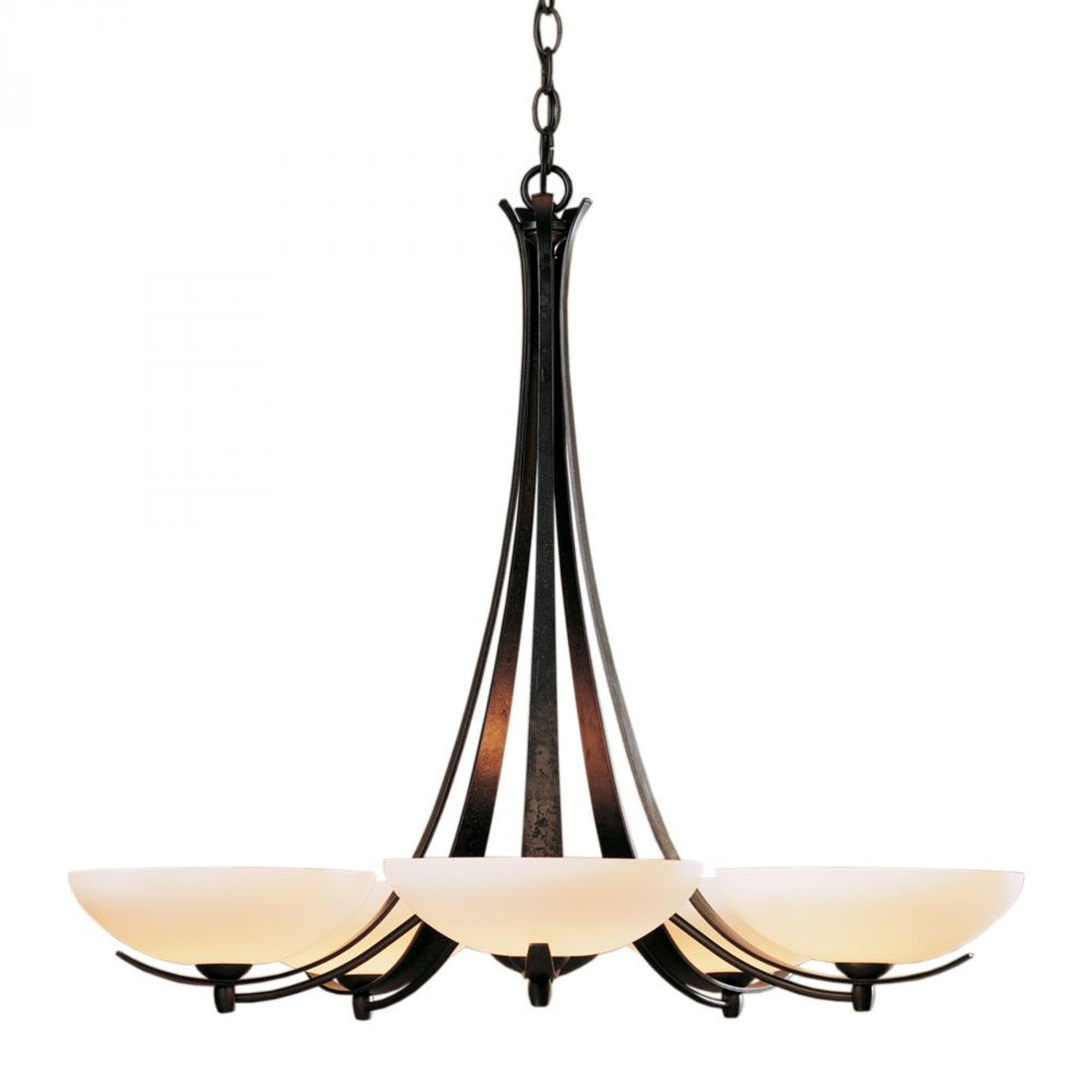 Aegis Chandelier, 5-Light, Dark Smoke, Opal Glass, 31.3"W (101261-SKT-07-GG0123 5A8V)