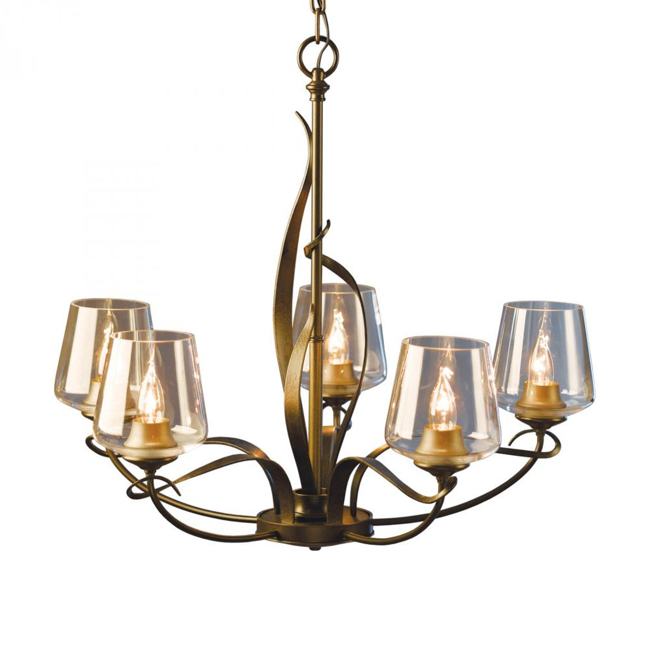 Flora Chandelier, 5-Light, Bronze, Clear Glass, 26.7"W (103040-SKT-05-ZM0236 LPUXP)