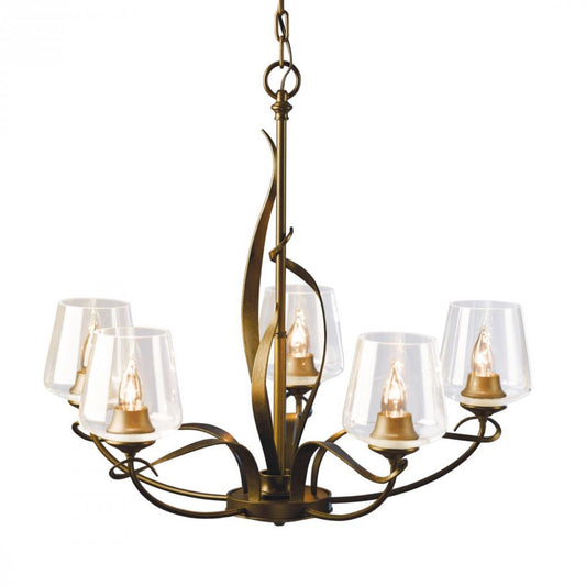 Flora Chandelier, 5-Light, Sterling, Clear Glass, 26.7"W (103040-SKT-85-ZM0236 5D0NQ5)