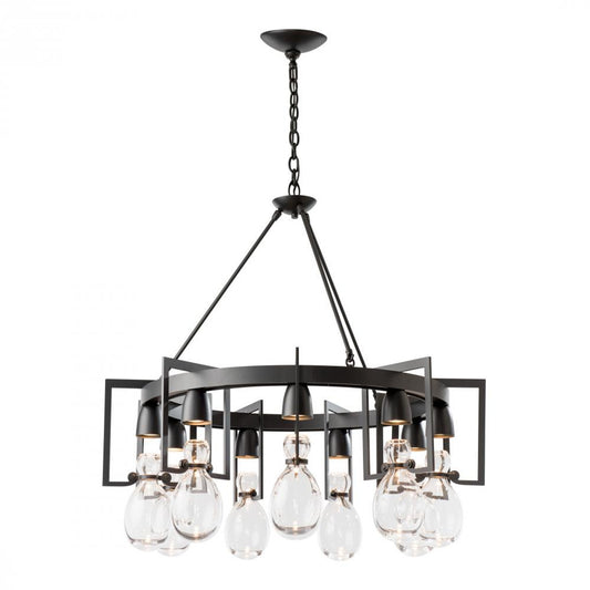 Apothecary Chandelier, 9-Light, Black, Clear Glass, 34.9"W (104360-SKT-10-ZM0572 4RY5ND)