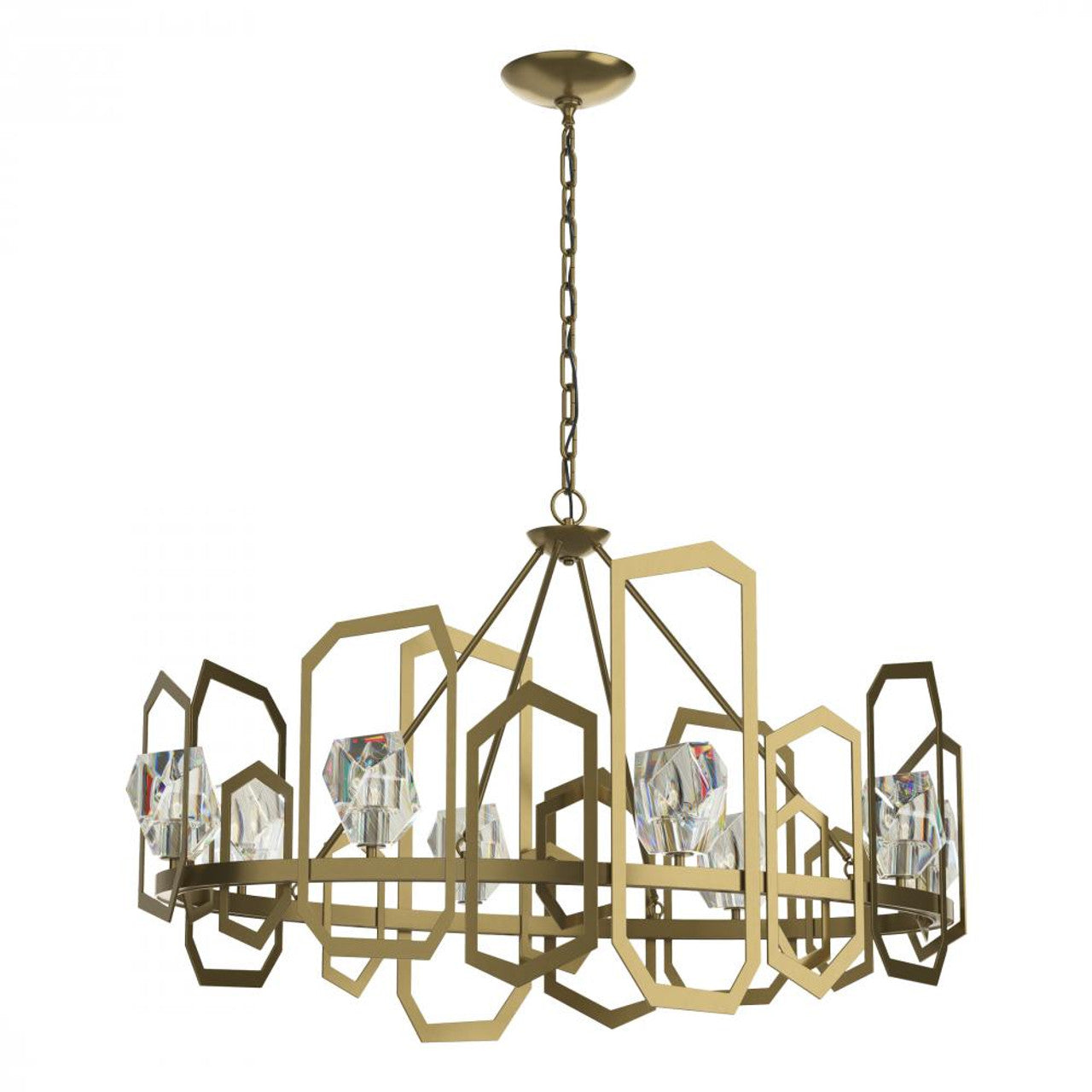 Gatsby Pendant, 8-Light, Modern Brass, 45.3"W (105020-SKT-86-CR 5N8HLL)