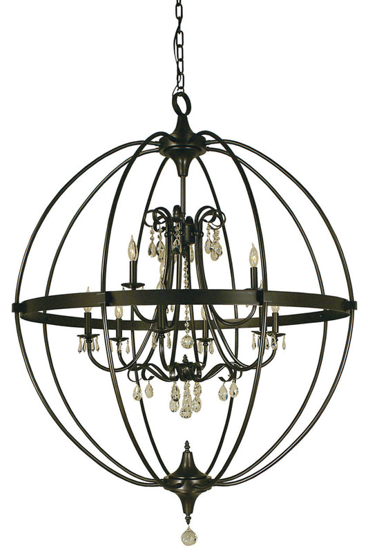 Compass Chandelier, 9-Light, Mahogany Bronze, 40"W (1070 MB 9Q2CW)