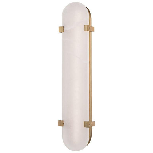 Skylar Wall Sconce, 1-Light, LED, Aged Brass, White Shade, 24.75"H (1125-AGB 9ZJ41)