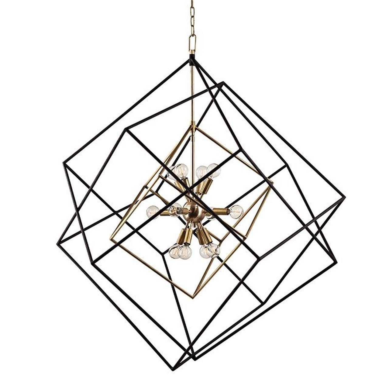 Roundout Pendant, 12-Light, Aged Brass, 34"W (1234-AGB 9ZAAX)