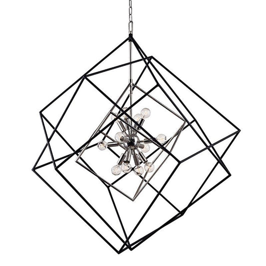 Roundout Pendant, 12-Light, Polished Nickel, 34"W (1234-PN 9ZAAY)