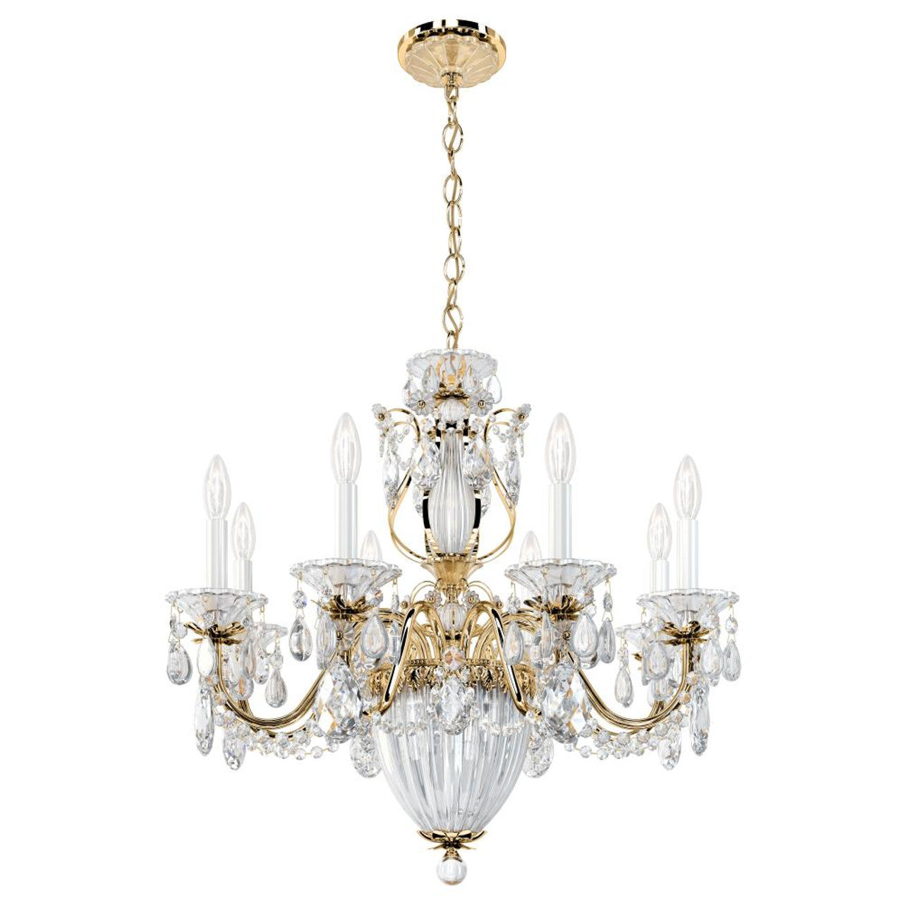 Bagatelle Chandelier, 11-Light, Aurelia Gold with Clear Heritage Crystal, 26.5"W (1238N-211H 1HWRWQ)