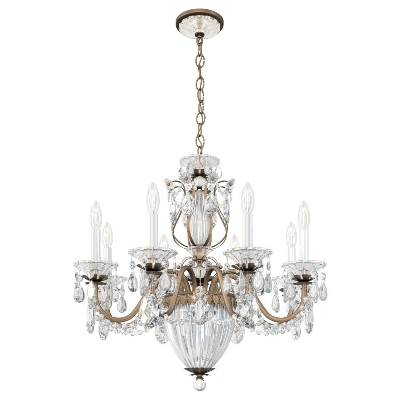 Bagatelle Chandelier, 11-Light, Etruscan Gold, Clear Heritage Crystal, 26.5"W (1238N-23H 1HWRWY)