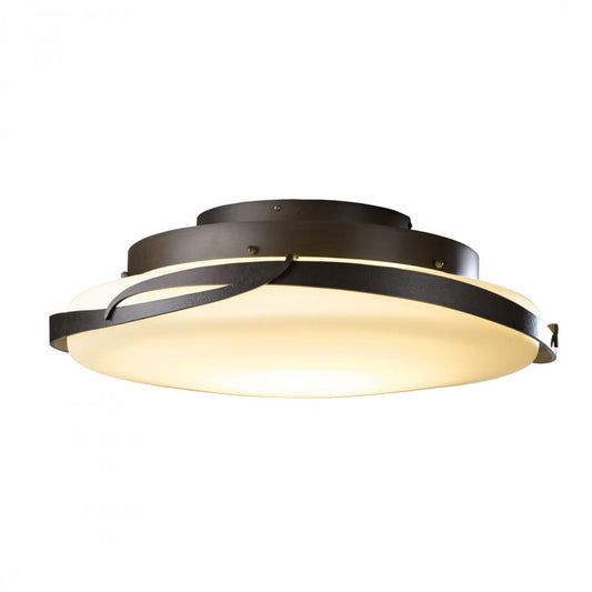 Flora Flush Mount, 1-Light, LED, Dark Smoke, Opal Glass, 24.1"W (126742-LED-07-GG0437 39FFQR)