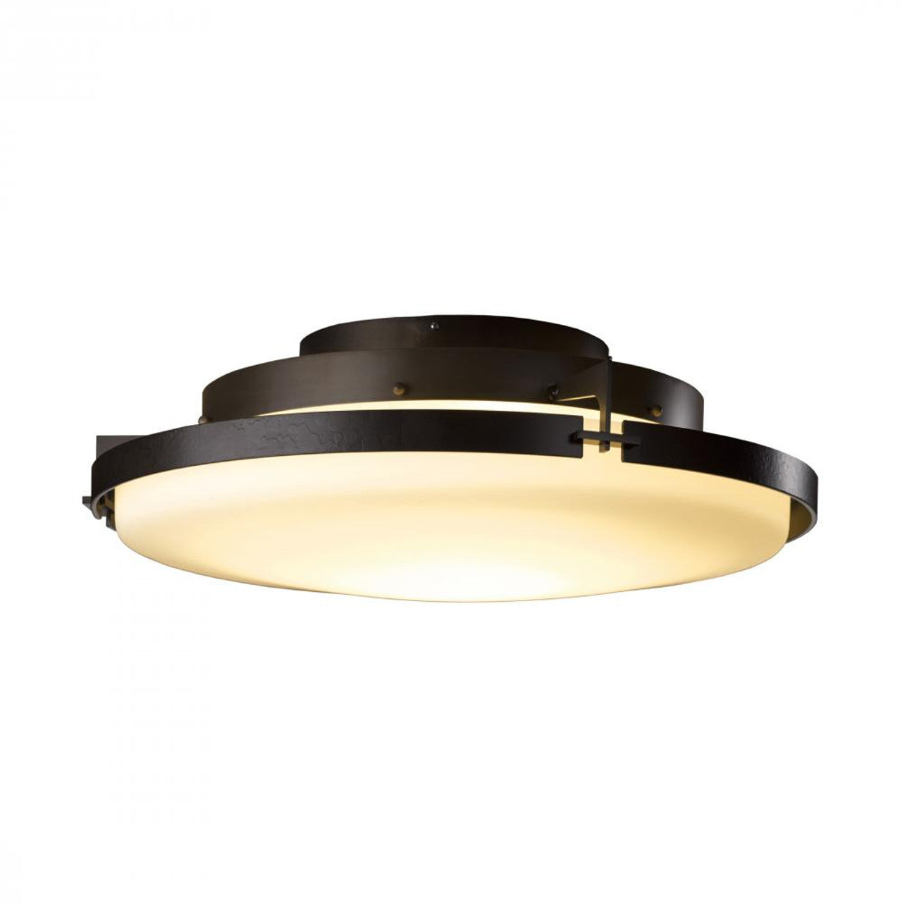 Metra Semi-Flush Mount, 1-Light, LED, Dark Smoke, Opal Glass, 24.3"W (126747-LED-07-GG0437 39FFQY)