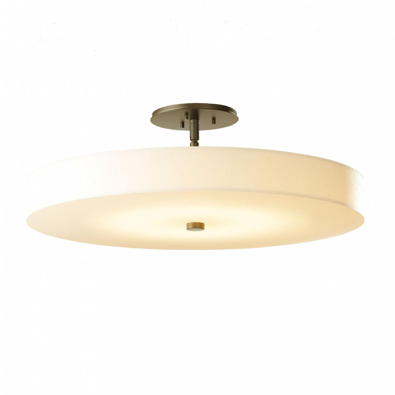 Disq Semi-Flush Mount, 1-Light, LED, Sterling, Fabric Shade, 23"W (126805-LED-85-SH1970 5D3JJ4)