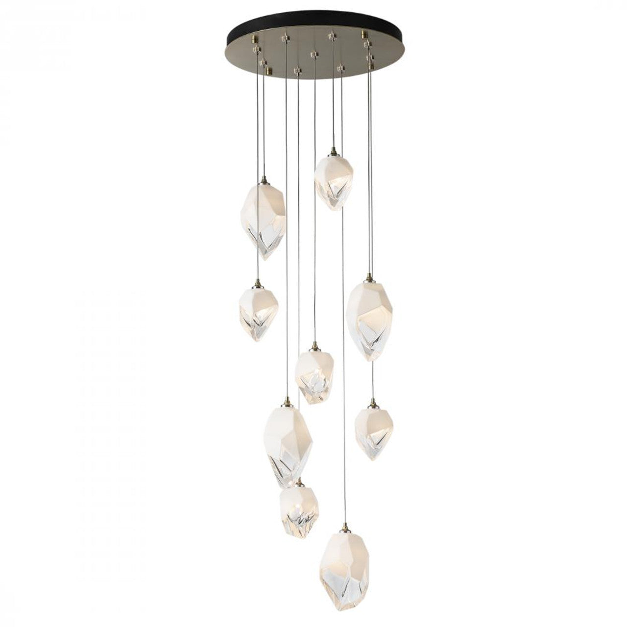 Chrysalis Pendant, 9-Light, Modern Brass, White Crystal, 20.5"W (131142-SKT-LONG-86-WP0756 5YZVFE)