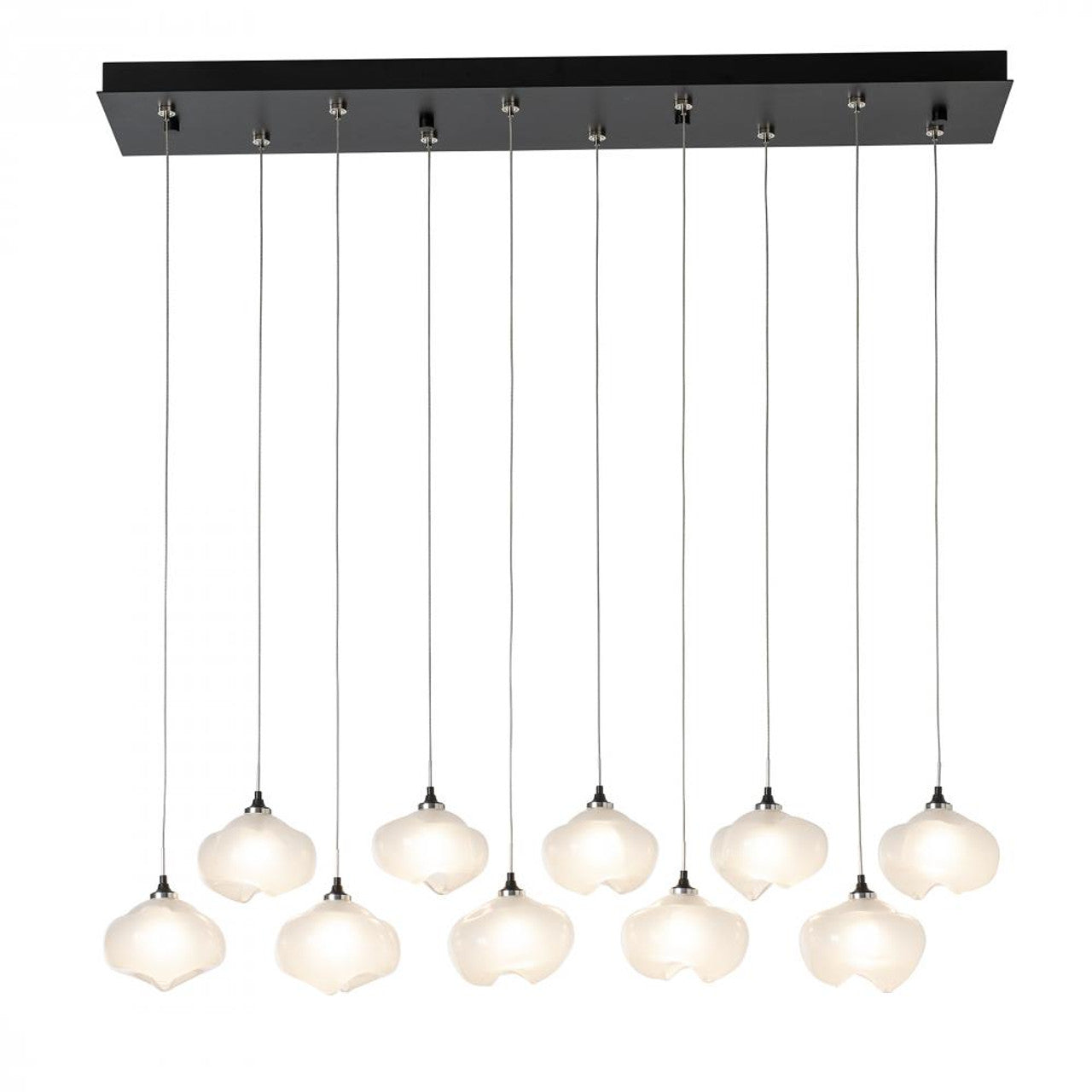 Ume Rectangular Pendant, 10-Light, Black, Clear Glass, 44.7"W (OPEN BOX 131203-SKT-LONG-10-ZM0709)