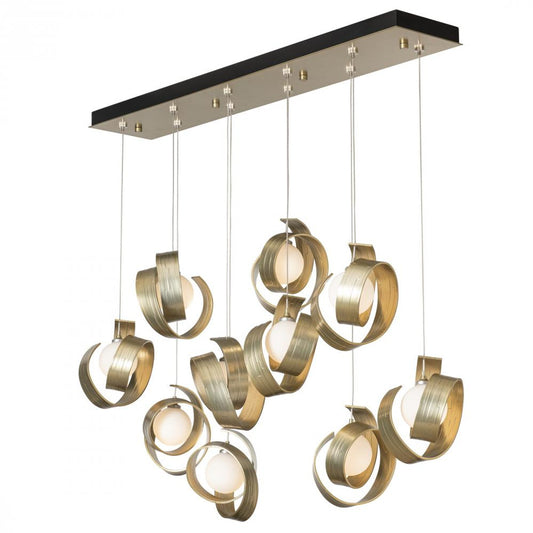 Riza Pendant, 10-Lights, Modern Brass, Opal, 46.7"W (131208-SKT-STND-86-GG0711 5YZXFP)