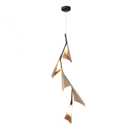 Plume Pendant, 1-Light, Standard Height, LED, Black Frame & Canopy, Black Plume, 14.7"W (135006-LED-STND-10-10 531P4A)