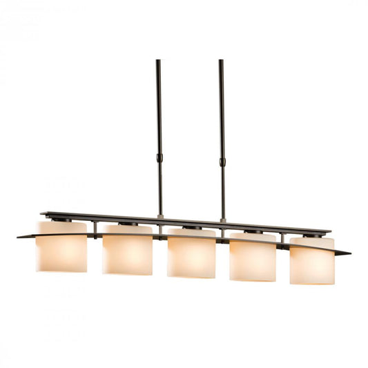 Arc Ellipse Pendant, 5-light, Long Height, Soft Gold, Opal Glass, 5.25"W (137525-SKT-LONG-84-GG0182 3WTW0Q)