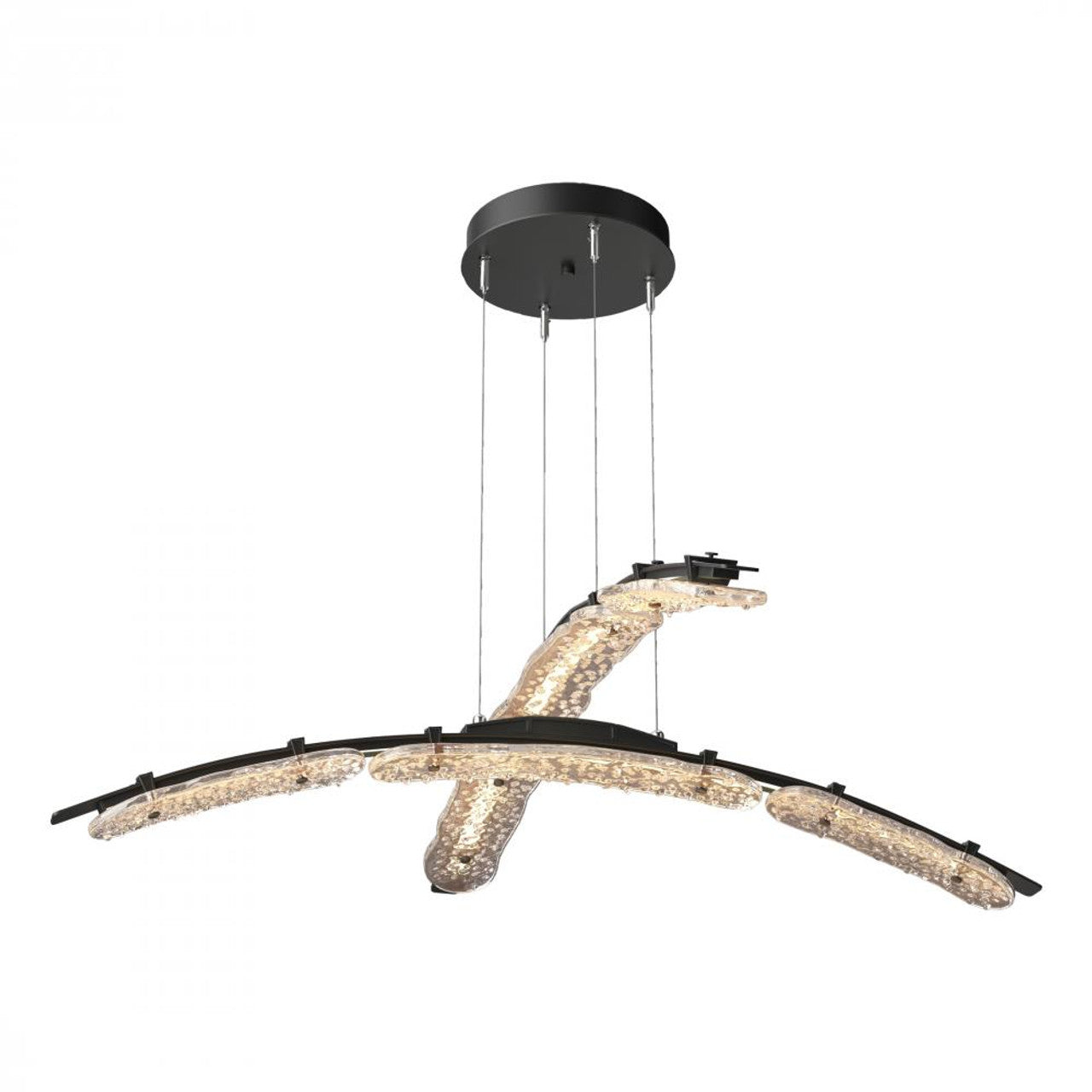 Glissade Double Large Pendant, LED, Black, Clear, 43.5"W (137587-LED-STND-10-ZM0749 5Z3118)