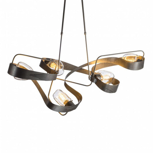 Graffiti Pendant, 5-light, Long Height, Black, Clear Glass, 23.8"W (137820-SKT-LONG-10-ZM0549 4RV7VK)