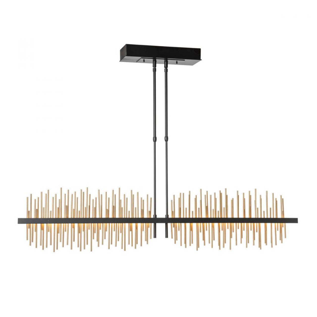 Gossamer Linear Chandelier, 1-Light, Long Height, LED, Black, Soft Gold, 51.9"W (139655-LED-LONG-10-84 5CQKT5)