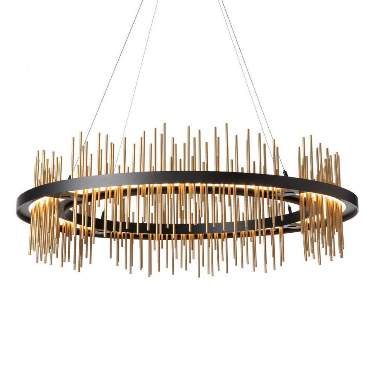 Gossamer Pendant, 1-Light, Standard Height, LED, Black, 38"W (139656-LED-STND-10-82 5CQLQT)