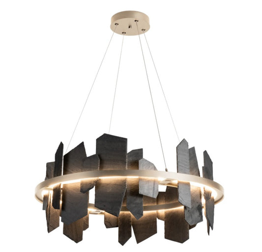 Ardesia Pendant, 1-Light, Standard Height, LED, Soft Gold, 38"W (139665-LED-STND-84-SL 5D9RTW)