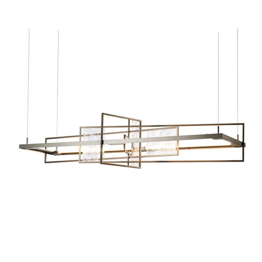 Summer Linear Chandelier, 1-Light, Standard Height, LED, Black, Aqualite Glass, 54.2"W (139754-LED-STND-10-AQ 5D0JUU)