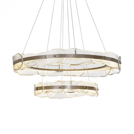 Solstice Tiered Pendant, 1-Light, Standard Height, LED, Black, Clear Glass, 36.6"W (139782-LED-STND-10-ZM0598 5D9XMM)