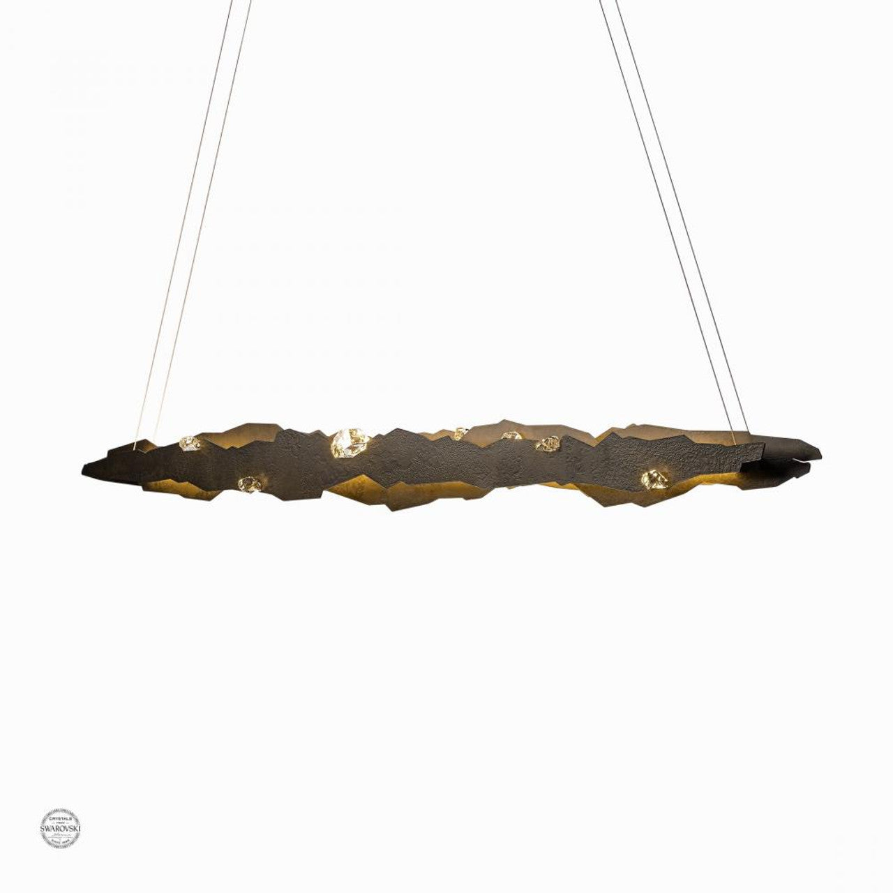 Trove Pendant, 1-Light, Standard Height, LED, Black, Swarovski Crystal, 5.9"W (139860-LED-STND-10-CR 5DDQJY)