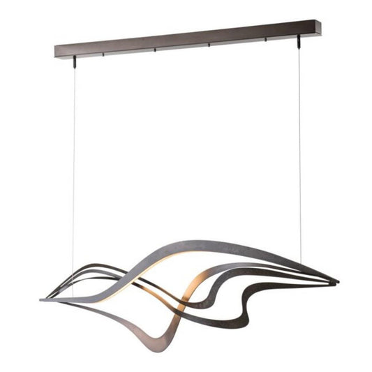 Crossing Waves Pendant, 1-Light, Standard Height, LED, Black, 9.1"W (139905-LED-STND-10 4T1C4Y)