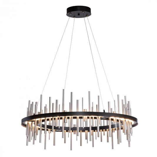 Cityscape Pendant, 1-Light, Standard Height, LED, Black, 38"W (139910-LED-STND-10-82 4T1C57)