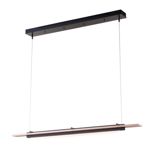 Plank Linear Chandelier, 1-Light, Standard Height, LED, Black, Black Accent, 48"W (139920-LED-STND-10-10 5DDRG3)