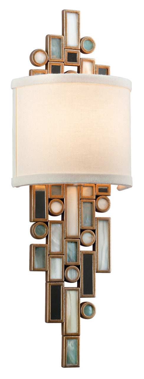 Dolcetti Wall Sconce, 1-Light, Dolcetti Silver, Mixed Shells With Crystal Accents Shade, 18.5"H (150-11 63RZ)