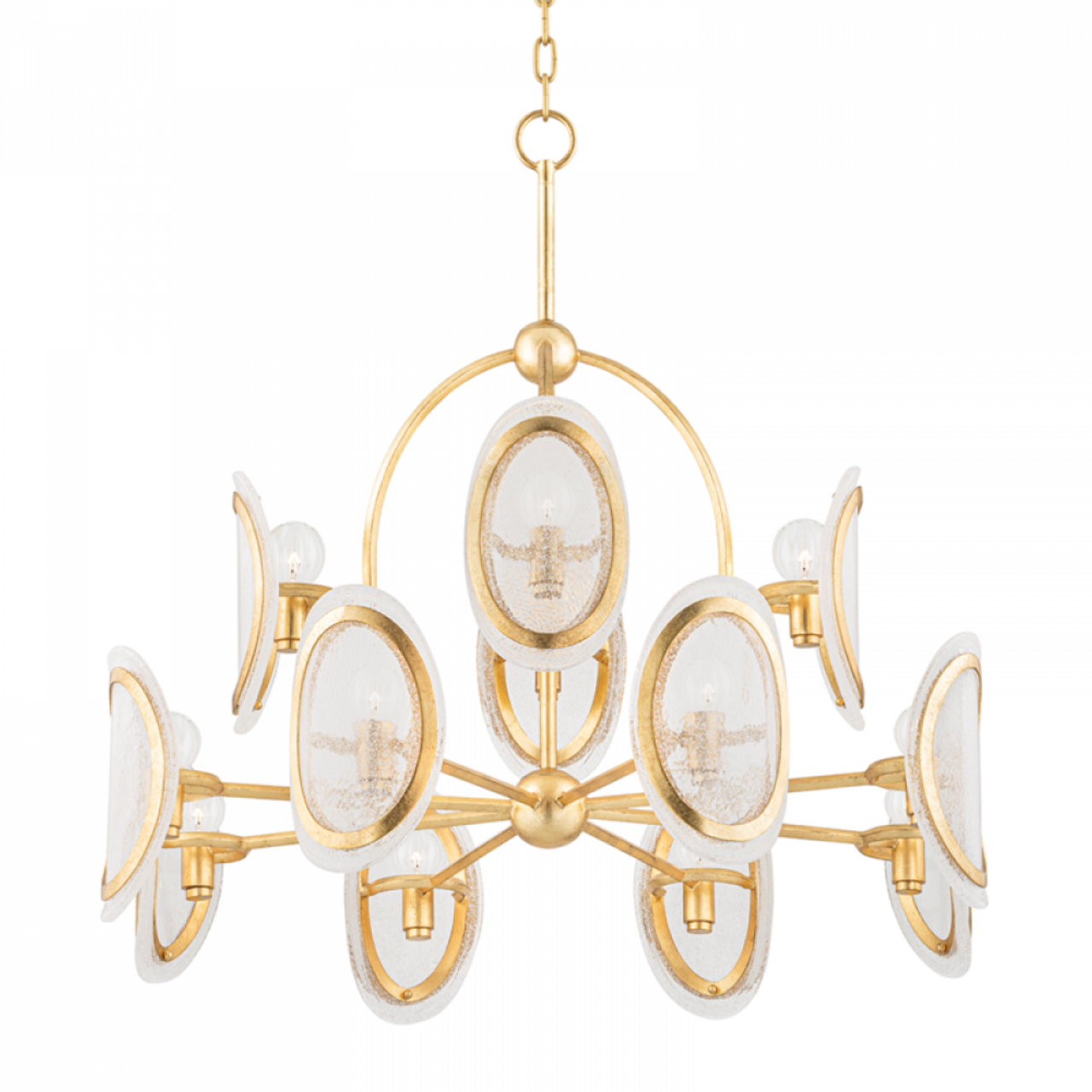 Danes Chandelier, 12-Light, Vintage Gold Leaf, 34"W (1534-Vgl A8K7T)