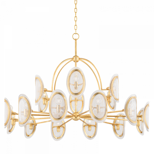 Danes Chandelier, 18-Light, Vintage Gold Leaf, 50"W (1550-Vgl A8K7W)