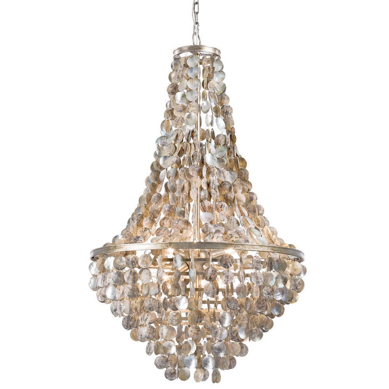 Capri Abalone Chandelier, 6-Light, Natural, 46.5"H (16-1043 504WY5J)