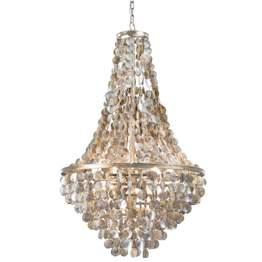 Capri Abalone Chandelier, 6-Light, Natural, 46.5"H (16-1043 504WY5J)