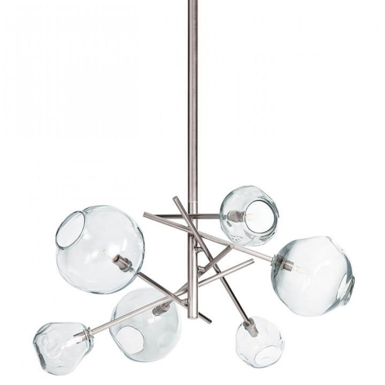 Molten Chandelier, 6-Light, Polished Nickel, 43.5"W (16-1089PN 504X202)