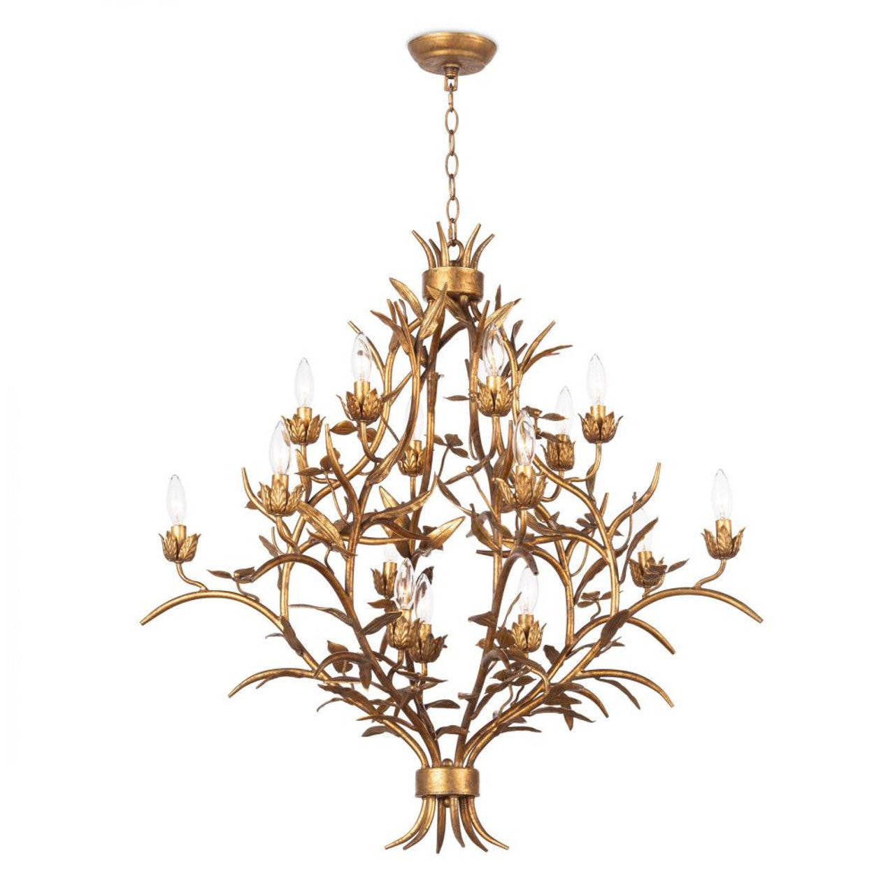 Southern Living Trillium Chandelier, 15-Light, Brass, 39"H (16-1194 504ZYTZ)