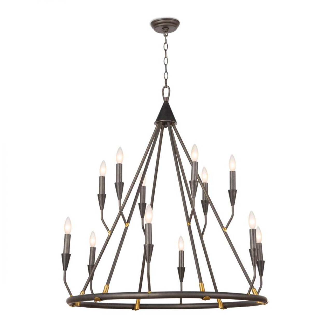 Coastal Living Chandelier, 12-Light, Blackened Steel, 41"H (16-1212 504ZYT5)