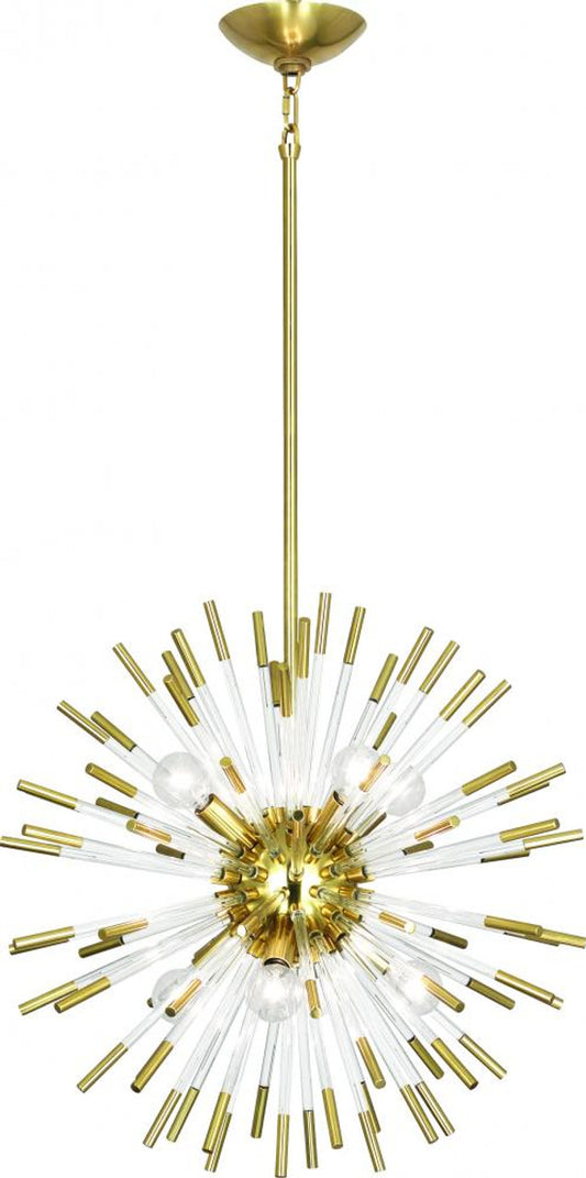 Andromeda Pendant, 8-Light, Modern Brass, Clear Acrylic Rods, 20"W (165 2EK09)