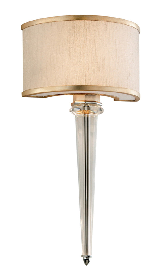 Harlow Wall Sconce, 2 + 4-Light, Tranquility Silver Leaf, Hardback Ivory Ice Shade, 20.5"H (166-12 8WM3)