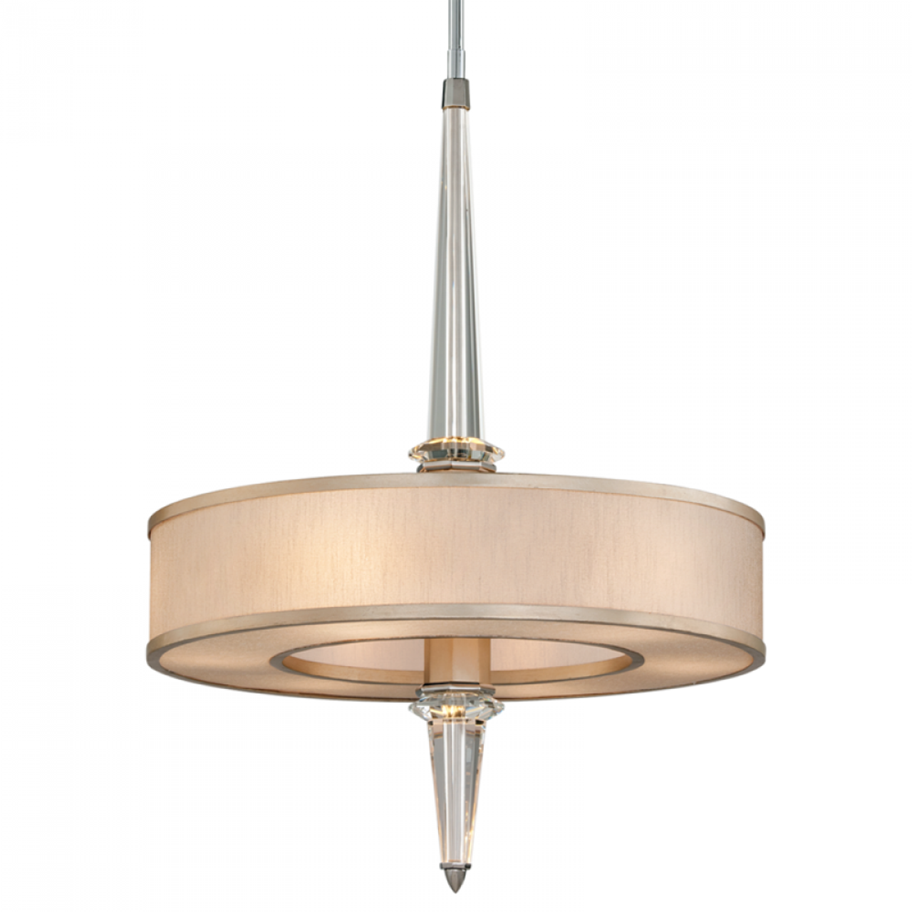 Harlow Pendant, 10-Light, LED, Tranquility Silver Leaf With Polished Stainless, 35.75"H (166-46-WSL/SS 94GH)