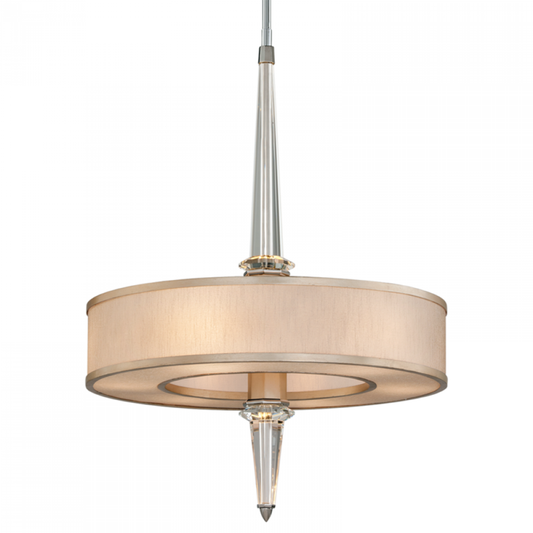 Harlow Pendant, 10-Light, LED, Tranquility Silver Leaf With Polished Stainless, 35.75"H (166-46-WSL/SS 94GH)