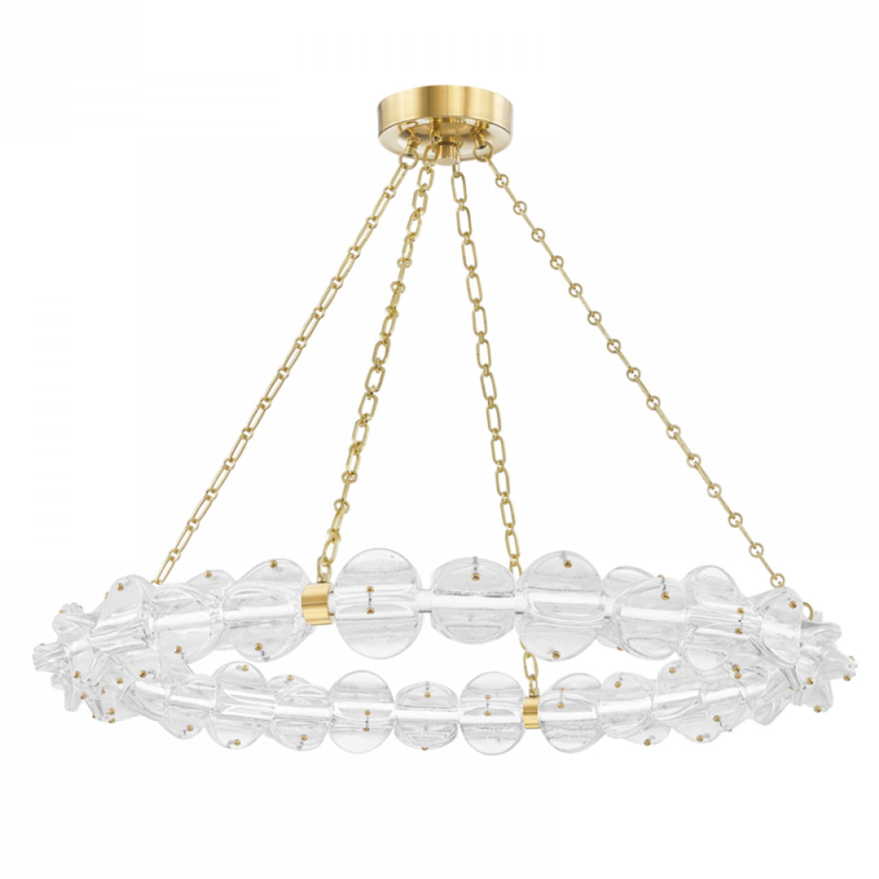 Lindley Chandelier, 1-Light, LED, Aged Brass, 40"W (1938-Agb A8K8D)