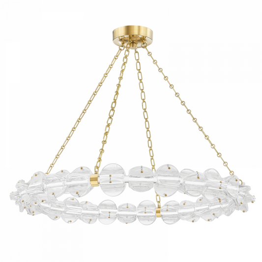 Lindley Chandelier, 1-Light, LED, Aged Brass, 40"W (1938-Agb A8K8D)