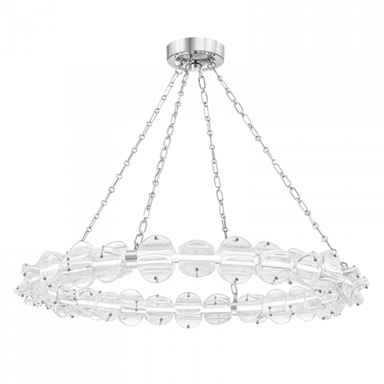 Lindley Chandelier, 1-Light, LED, Polished Nickel, 40"W (1938-Pn A8K8E)