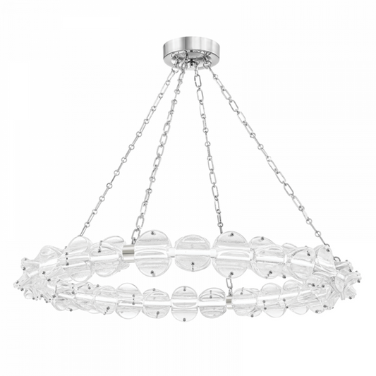 Lindley Chandelier, 1-Light, LED, Polished Nickel, 40"W (1938-Pn A8K8E)