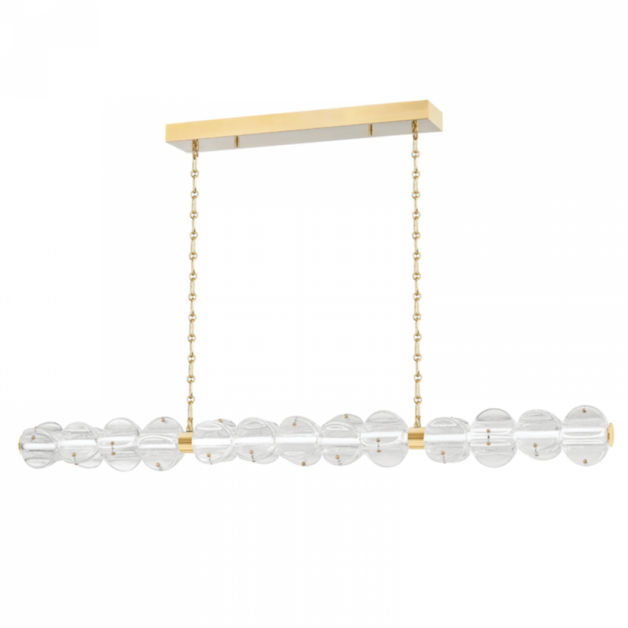 Lindley Linear Chandelier, 1-Light, LED, Aged Brass, 50"W (1950-Agb A8K8F)